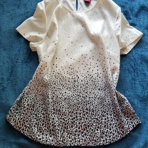 Merona White and Black Sequence Blouse